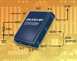 DS4100H：Maxim PCI Express應(yīng)用100MHz HCSL輸出的晶體振蕩器