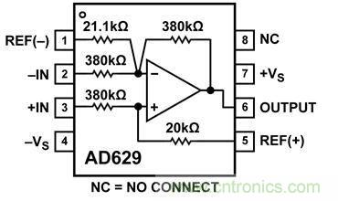 AD629高共模電壓差動放大器