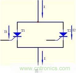圖2：晶閘管的并聯(lián)電路結(jié)構(gòu)