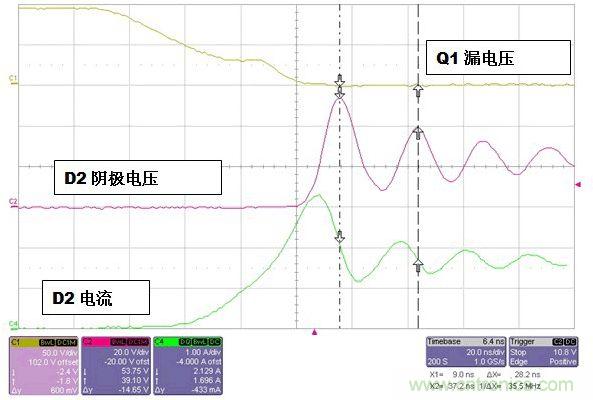 當(dāng)D2關(guān)閉時D2會引起過多的振鈴