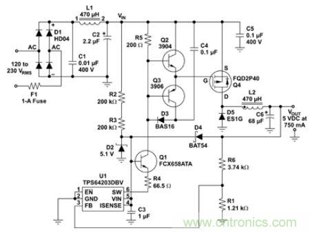 低壓降壓IC實(shí)現(xiàn)了簡單、經(jīng)濟(jì)的偏置電源