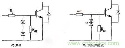 圖3：傳統(tǒng)保護模式和新型保護模式電路對比