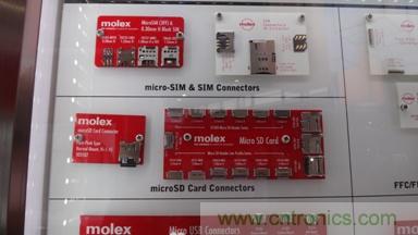 Molex放大版MicroSIM和MicroSD卡連接器