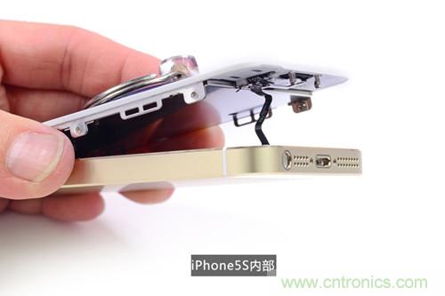 土豪金iPhone 5S拆解：內(nèi)部結(jié)構(gòu)升級，維修難度增加