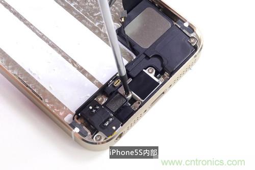 土豪金iPhone 5S拆解：內(nèi)部結(jié)構(gòu)升級，維修難度增加