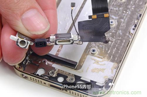 土豪金iPhone 5S拆解：內(nèi)部結(jié)構(gòu)升級，維修難度增加