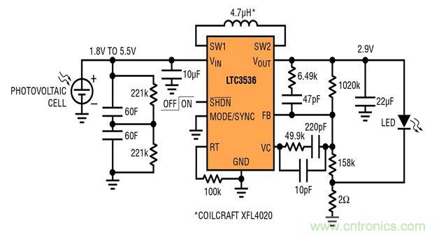 一款由太陽能供電的節(jié)能型LED驅動器電路設計