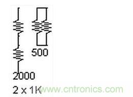 兩個電阻，兩種組合。這個很簡單。