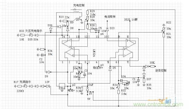 簡易的欠壓過流自動(dòng)充電控制電路