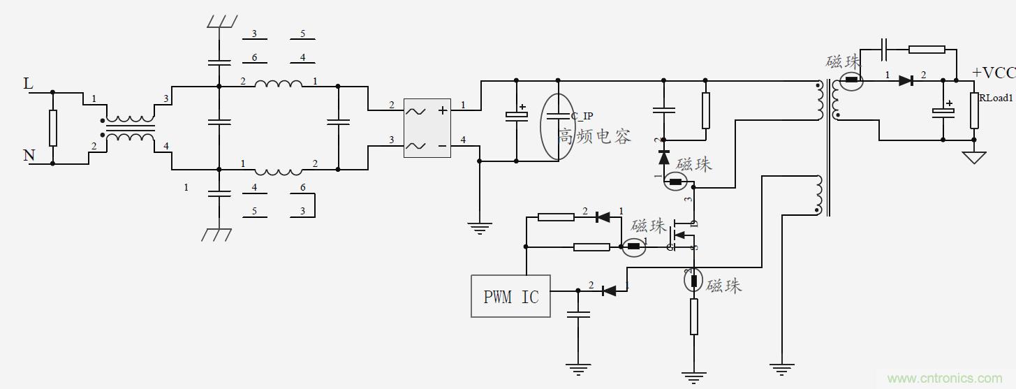 如何改善開(kāi)關(guān)電源電路的EMI特性？