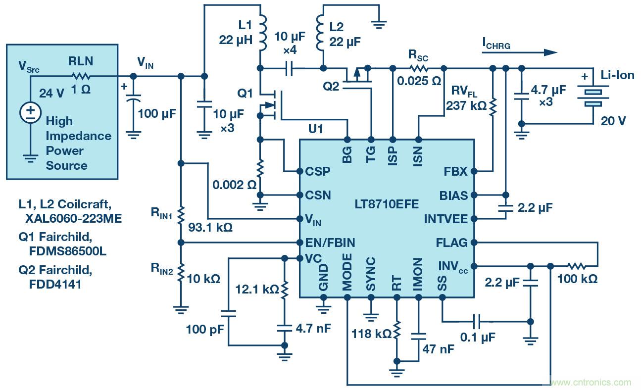 LT8710多功能 DC/DC控制器解決了高阻抗、超長(zhǎng)工業(yè)電源線的電壓降問題